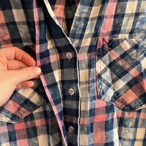 Tie-dye plaid flannel Anthropologie shirt - Picture 12 of 14